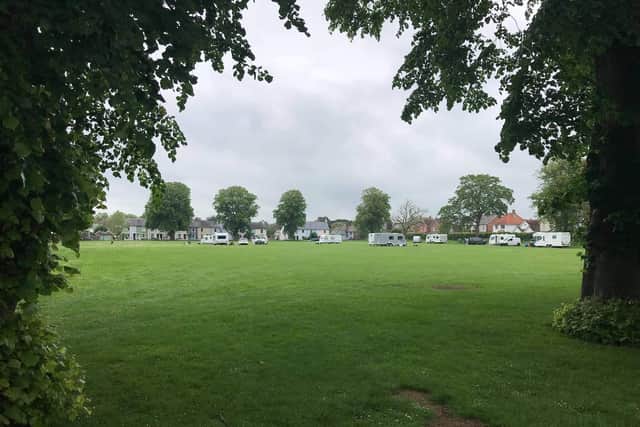 The group of travellers moved to New Park Road recreation ground on Thursday afternoon