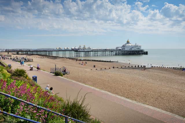 Eastbourne seafront and pier. SUS-210206-124910001