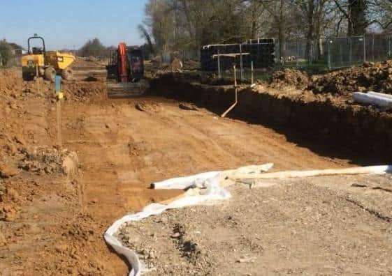 A photo of the escavated Fitzalan link road in March, when works were postponed. Picture: Persimmon Homes