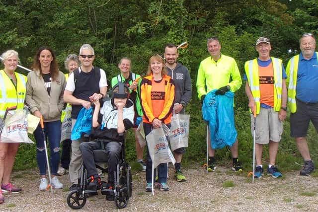 Worthing Striders filled ten large blue bags with rubbish in a two-hour litter pick