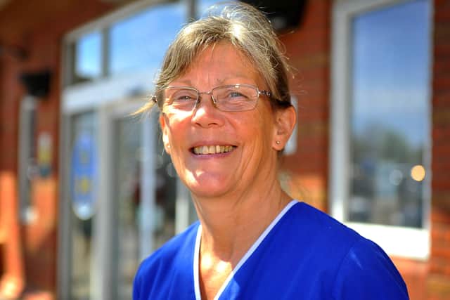 Midwife Liz Payne at Worthing Hospital on the day of her retirement. Picture: Steve Robards SR2106014