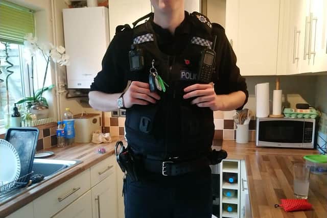 Kieren Rogers in his police uniform