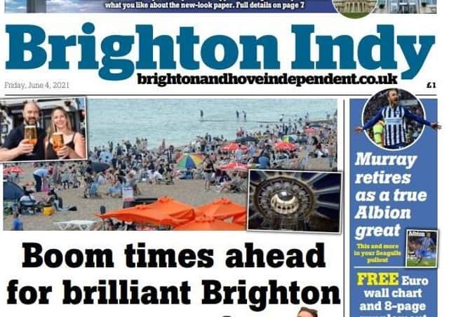 The front page of this week's Brighton Indy