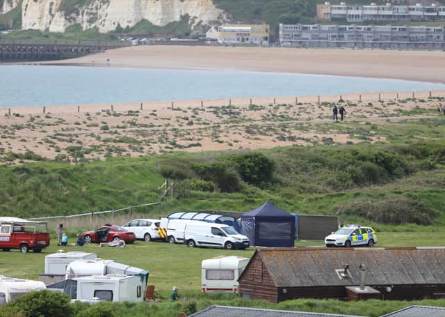 The scene at the campsite in Seaford, May 2018