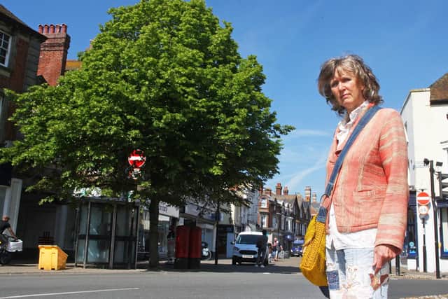 Christine Wiltshire next to the lime tree in Littlehampton. Picture: Derek Martin Photography