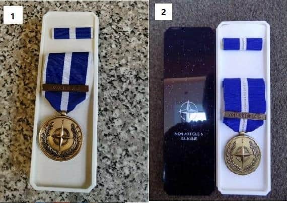 Two NATO Kosovo medals. Picture: Sussex Police