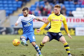 Jack Payne (left) in action for Peterborough United in 2015. Picture by Joe Dent/JMP