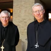 Abbott Mark Barrett (right) with Abbot Geoffrey Scott, Abbot of Douai and First Assistant to the Abbot President of the English Benedictine Congregation.
