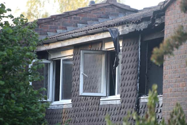The property following the house fire in Crawley