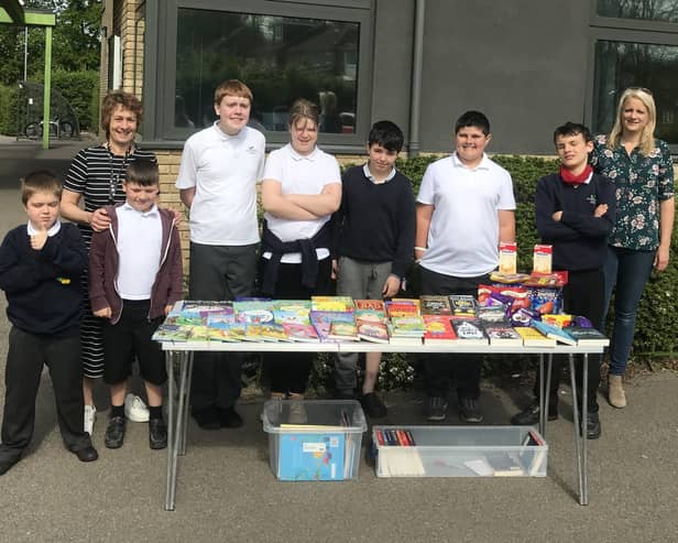 Pupils and teachers from Woodlands Meed are overjoyed that they can get £1,040 worth of Usborne books. Picture: Woodlands Meed