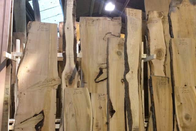 Planks of wood at the timber merchant