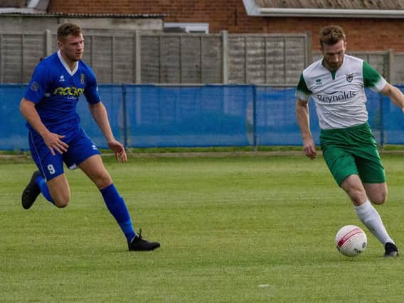 Keaton Wood on the ball for Bognor at Selsey last pre-season / Picture: Tommy McMillan