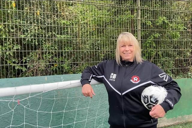 Carol Bates. founder, Crawley Old Girls is awarded a BEM for services to football and inclusion