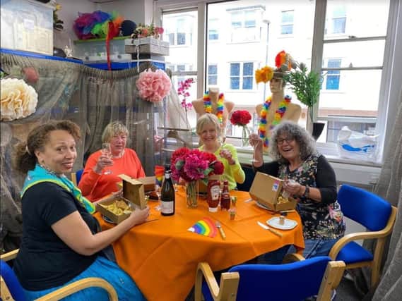 Hospice staff joined in the fun and had fish and chips