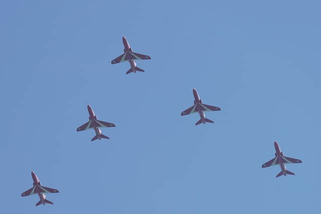 The Red Arrows over Selsey. Photo by Coastal JJ