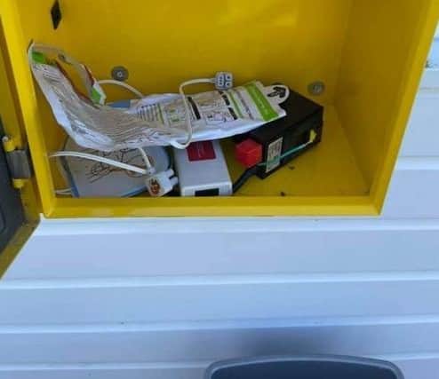 The defibrillator was removed and damaged