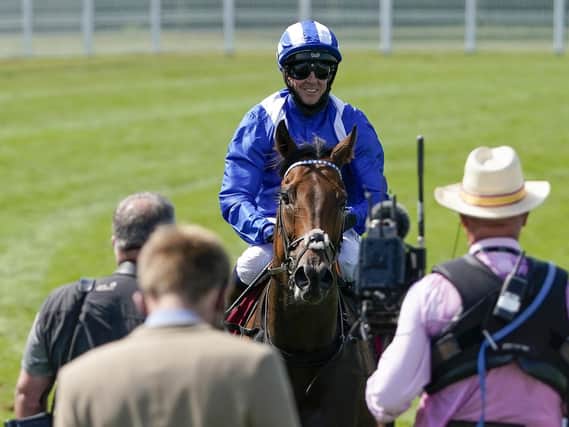 Battaash and Jim Crowley after King George win No4 at Goodwood last year / Picture: Getty