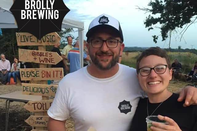 Brook and Holly Saunders at the Brolly Beer Field
