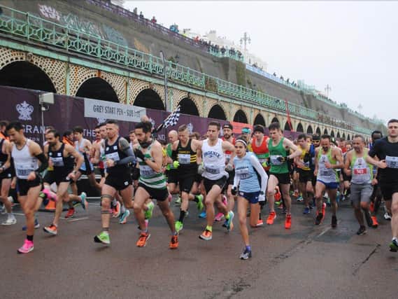 Runners taking part in the Brighton Half Marathon