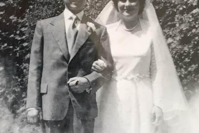 Deryck and Joan Tutton on their wedding day in 1951