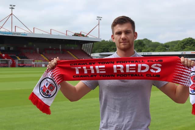 Crawley Town's new central defender Harry Ransom. Picture courtesy of Crawley Town Football Club