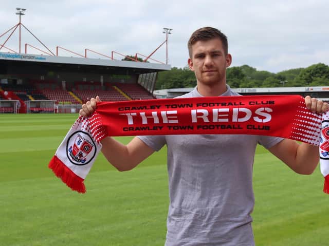 Crawley Town's new central defender Harry Ransom. Picture courtesy of Crawley Town Football Club