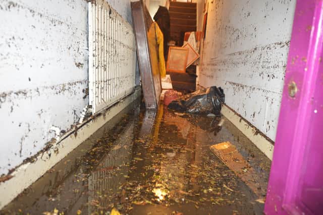 Basement area of a property in South Terrace, Hastings, flooded during a storm on 16/6/21. SUS-210617-135736001