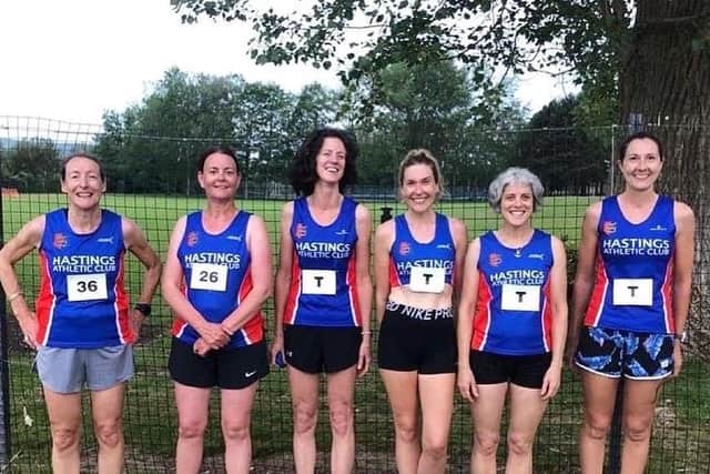 The Hastings AC women's team in the vets' league