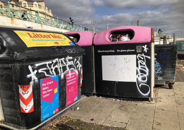 Seafront rubbish bins