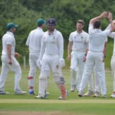 Haywards Heath CC celebrate taking a wicket in their draw at Hastings & St Leonards Priory CC. Pictures by Justin Lycett