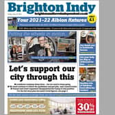 This week's Brighton Indy front page. Buy your copy now for £1