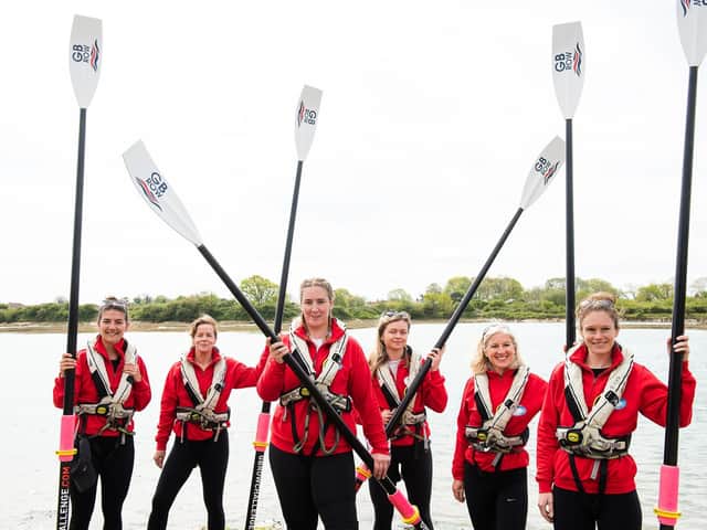 The team ready for an 'oarsome' challenge / Picture: Jane Allan