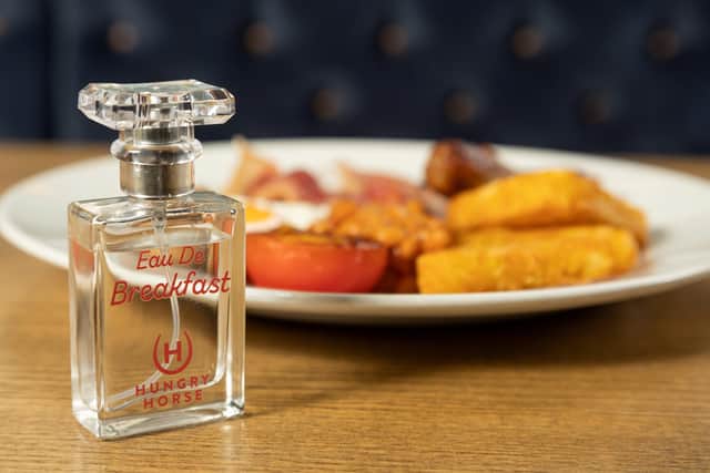 WPR/Hungry Horse - To celebrate the launch of the new breakfast menu, Hungry Horse has created the worldâ€TMs first full English breakfast scented fragrance. 26 May 2021.