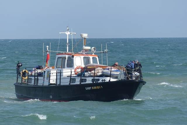 East Sussex 1 entering Sovereign Harbour. Photo from Maritime Volunteer Service. SUS-210621-164712001