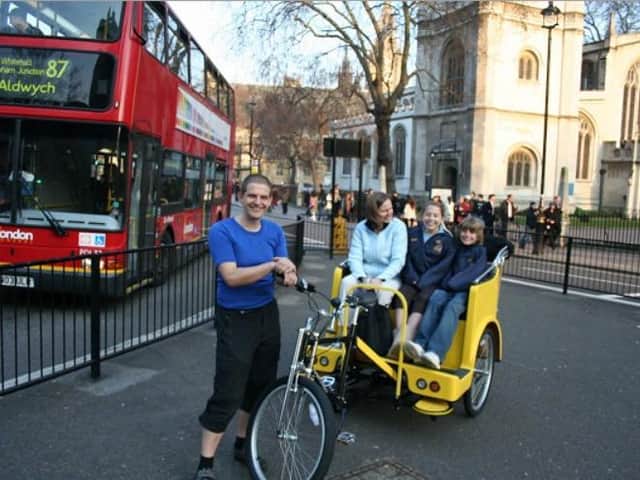 A similar scheme runs in London. Pictured, London Pedicab Steve Meyer