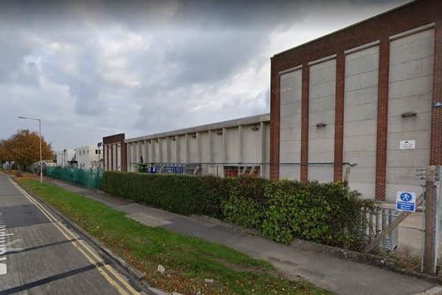 Existing industrial buildings in Brampton Road (Google Maps Street View)