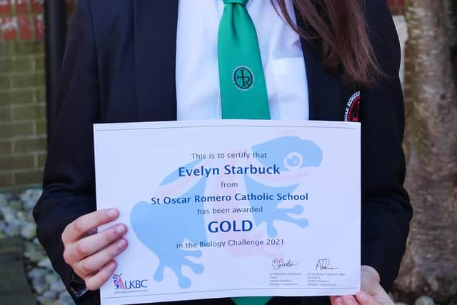 Year-ten student Evelyn Starbuck achieved a Gold Award for her score, which put her entry in the top five per cent