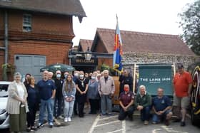 Littlehampton mayor Michelle Molloy with members of Arun Veterans and Armed Forces Breakfast Club at The Lamb in Rustington