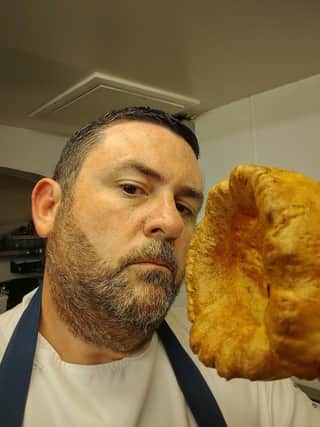 Head chef Mark West with his Petworth pudding SUS-210623-182744001
