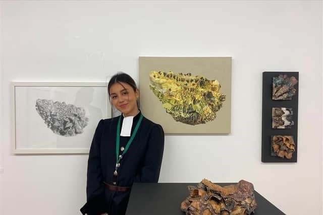 Christ's Hospital student  Manon Howard with her artwork which has been chosen by the Royal Academy of Arts in London to be part of its Young Artists Summer Show SUS-210630-103957001