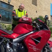 Transport driver Trevor Moore has continued to raise funds for Woodlands Meed School and College by collecting money at socially distanced biking events.