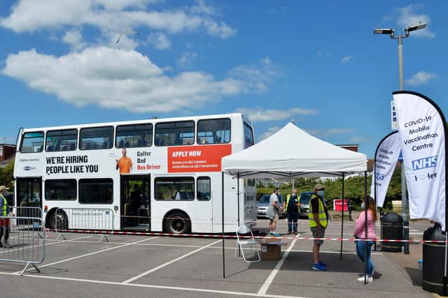 The vaccine bus was at Tesco, Hove, on Wednesday this week