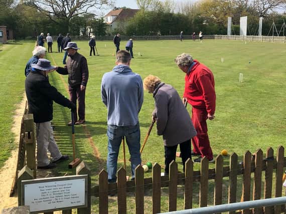 Back in action at West Wittering Croquet Club