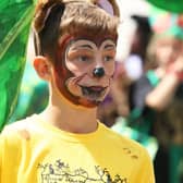 A pupil in the 2019 Moving On parade, which had the theme children's literature and title Once upon a Moving On. Photograph: Derek Martin/ DM1970891a