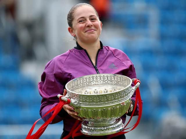 Jelena Ostapenko won her first title on grass at the Eastbourne International