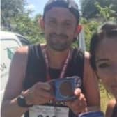 Hailsham Harriers' Lianne Leakey and team mate Carl Barton at the Weald Challenge