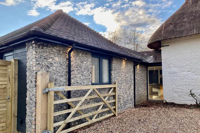 Bespoke Living was awarded the large renovation project prize for its work renovating a 300-year-old thatched cottage and building a contemporary two-storey, black Siberian larch-clad extension.