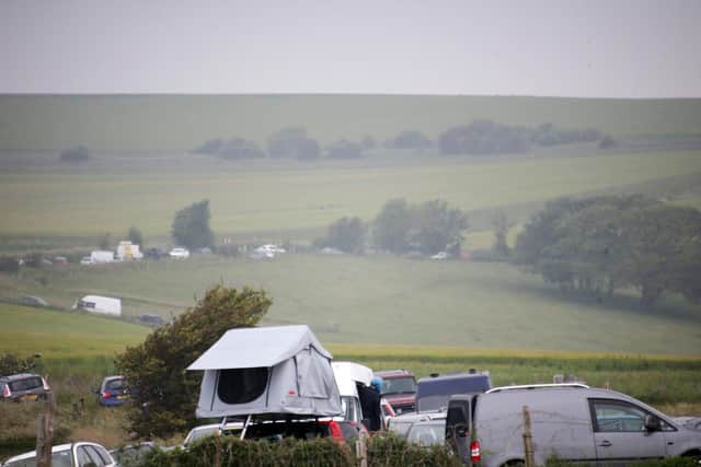 At its height, up to 2,000 people were present at the illegal rave near Bostal Road. Photo: Eddie Mitchell