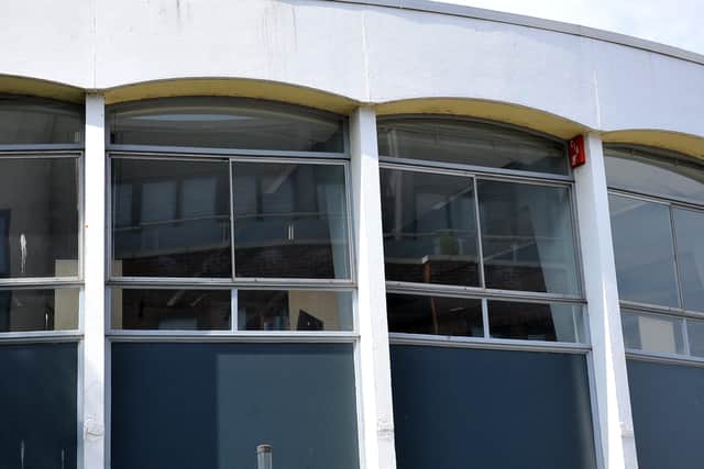 The concrete ribs and windows at Chichester Library will be renovated and refurbished