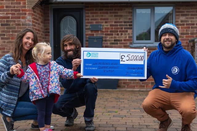 Jan and Alina Michaelis have donated £5,000 of the money raised through the raffle to Surfers Against Sewage